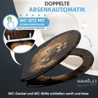 WC-Sitz mit Absenkautomatik und Schnellverschluss Löwe - Premium Toilettendeckel direkt vom Hersteller