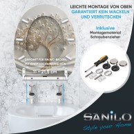 WC-Sitz mit Absenkautomatik und Schnellverschluss Tree of Life - Premium Toilettendeckel direkt vom Hersteller