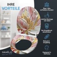 WC-Sitz mit Absenkautomatik und Schnellverschluss Magnolia - Premium Toilettendeckel direkt vom Hersteller