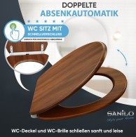 WC-Sitz mit Absenkautomatik und Schnellverschluss Mahagoni - Premium Toilettendeckel direkt vom Hersteller