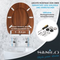 WC-Sitz mit Absenkautomatik und Schnellverschluss Mahagoni - Premium Toilettendeckel direkt vom Hersteller