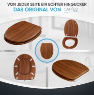 WC-Sitz mit Absenkautomatik und Schnellverschluss Mahagoni - Premium Toilettendeckel direkt vom Hersteller