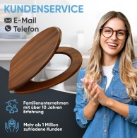 WC-Sitz mit Absenkautomatik und Schnellverschluss Mahagoni - Premium Toilettendeckel direkt vom Hersteller