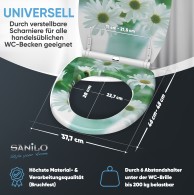 WC-Sitz mit Absenkautomatik und Schnellverschluss Margeriten - Premium Toilettendeckel direkt vom Hersteller