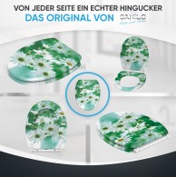 WC-Sitz mit Absenkautomatik und Schnellverschluss Margeriten - Premium Toilettendeckel direkt vom Hersteller