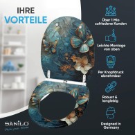 WC-Sitz mit Absenkautomatik und Schnellverschluss Mariposa - Premium Toilettendeckel direkt vom Hersteller