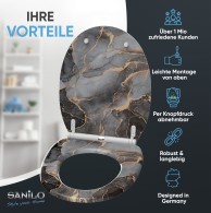 WC-Sitz mit Absenkautomatik und Schnellverschluss Marmor Abstrakt - Premium Toilettendeckel direkt vom Hersteller