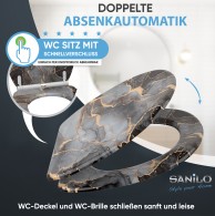 WC-Sitz mit Absenkautomatik und Schnellverschluss Marmor Abstrakt - Premium Toilettendeckel direkt vom Hersteller