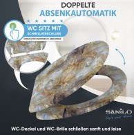 WC-Sitz mit Absenkautomatik und Schnellverschluss Marmor Braun - Premium Toilettendeckel direkt vom Hersteller