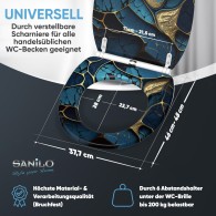 WC-Sitz mit Absenkautomatik und Schnellverschluss Marmor Cobalt - Premium Toilettendeckel direkt vom Hersteller