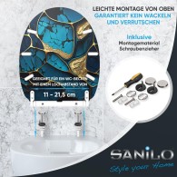 WC-Sitz mit Absenkautomatik und Schnellverschluss Marmor Cobalt - Premium Toilettendeckel direkt vom Hersteller