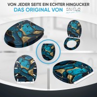 WC-Sitz mit Absenkautomatik und Schnellverschluss Marmor Cobalt - Premium Toilettendeckel direkt vom Hersteller