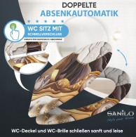 WC-Sitz mit Absenkautomatik und Schnellverschluss Marmor Gold - Premium Toilettendeckel direkt vom Hersteller