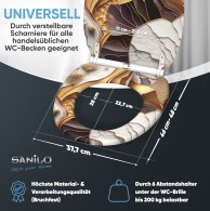 WC-Sitz mit Absenkautomatik und Schnellverschluss Marmor Gold - Premium Toilettendeckel direkt vom Hersteller