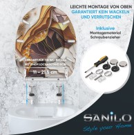 WC-Sitz mit Absenkautomatik und Schnellverschluss Marmor Gold - Premium Toilettendeckel direkt vom Hersteller