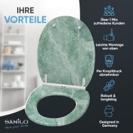 WC-Sitz mit Absenkautomatik und Schnellverschluss Marmor Grün - Premium Toilettendeckel direkt vom Hersteller