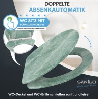WC-Sitz mit Absenkautomatik und Schnellverschluss Marmor Grün - Premium Toilettendeckel direkt vom Hersteller