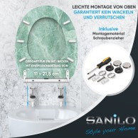 WC-Sitz mit Absenkautomatik und Schnellverschluss Marmor Grün - Premium Toilettendeckel direkt vom Hersteller
