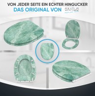 WC-Sitz mit Absenkautomatik und Schnellverschluss Marmor Grün - Premium Toilettendeckel direkt vom Hersteller