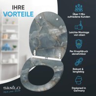 WC-Sitz mit Absenkautomatik und Schnellverschluss Marmor Italia - Premium Toilettendeckel direkt vom Hersteller