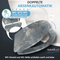 WC-Sitz mit Absenkautomatik und Schnellverschluss Marmor Italia - Premium Toilettendeckel direkt vom Hersteller