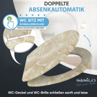 WC-Sitz mit Absenkautomatik und Schnellverschluss Marmor Natur - Premium Toilettendeckel direkt vom Hersteller