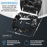 WC-Sitz mit Absenkautomatik und Schnellverschluss Marmor Schwarz - Premium Toilettendeckel direkt vom Hersteller