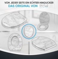 WC-Sitz mit Absenkautomatik und Schnellverschluss Marmor - Premium Toilettendeckel direkt vom Hersteller