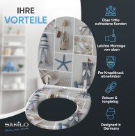 WC-Sitz mit Absenkautomatik und Schnellverschluss Meeresbrise - Premium Toilettendeckel direkt vom Hersteller