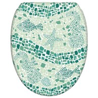 WC-Sitz mit Absenkautomatik und Schnellverschluss Mosaic World Green - Premium Toilettendeckel direkt vom Hersteller