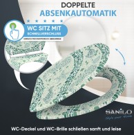 WC-Sitz mit Absenkautomatik und Schnellverschluss Mosaic World Green - Premium Toilettendeckel direkt vom Hersteller