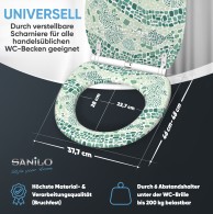WC-Sitz mit Absenkautomatik und Schnellverschluss Mosaic World Green - Premium Toilettendeckel direkt vom Hersteller