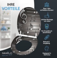 Soft Close Toilet Seat with Quick Release Musical Notes