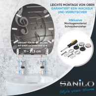 Soft Close Toilet Seat with Quick Release Musical Notes