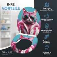 WC-Sitz mit Absenkautomatik und Schnellverschluss Neon Cat - Premium Toilettendeckel direkt vom Hersteller