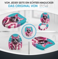 WC-Sitz mit Absenkautomatik und Schnellverschluss Neon Cat - Premium Toilettendeckel direkt vom Hersteller