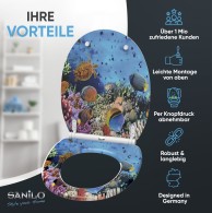 WC-Sitz mit Absenkautomatik und Schnellverschluss Ocean - Premium Toilettendeckel direkt vom Hersteller