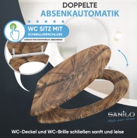 WC-Sitz mit Absenkautomatik und Schnellverschluss Old Tree - Premium Toilettendeckel direkt vom Hersteller