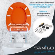 Soft Close Toilet Seat Orange