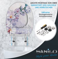 WC-Sitz mit Absenkautomatik und Schnellverschluss Orchidee - Premium Toilettendeckel direkt vom Hersteller