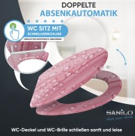 WC-Sitz mit Absenkautomatik und Schnellverschluss Pink Flower - Premium Toilettendeckel direkt vom Hersteller