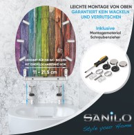 WC-Sitz mit Absenkautomatik und Schnellverschluss Rainbow - Premium Toilettendeckel direkt vom Hersteller