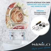 WC-Sitz mit Absenkautomatik und Schnellverschluss Rosa Rose - Premium Toilettendeckel direkt vom Hersteller
