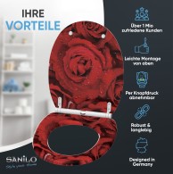 WC-Sitz mit Absenkautomatik und Schnellverschluss Rosen - Premium Toilettendeckel direkt vom Hersteller