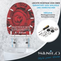 WC-Sitz mit Absenkautomatik und Schnellverschluss Rosen - Premium Toilettendeckel direkt vom Hersteller