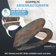 WC-Sitz mit Absenkautomatik und Schnellverschluss Rusty - Premium Toilettendeckel direkt vom Hersteller