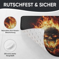 Badematte Totenkopf in Flammen 53 x 53 cm