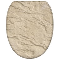 WC-Sitz mit Absenkautomatik und Schnellverschluss Sand Stone - Premium Toilettendeckel direkt vom Hersteller