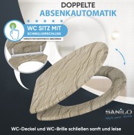 WC-Sitz mit Absenkautomatik und Schnellverschluss Sand Stone - Premium Toilettendeckel direkt vom Hersteller