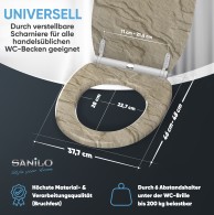 WC-Sitz mit Absenkautomatik und Schnellverschluss Sand Stone - Premium Toilettendeckel direkt vom Hersteller